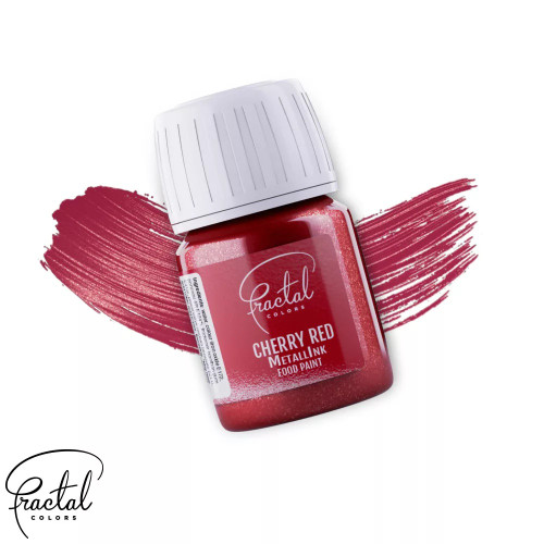 Vopsea Alimentară Metalică pentru pictat Cherry Red  30ml  Fractal Colors
