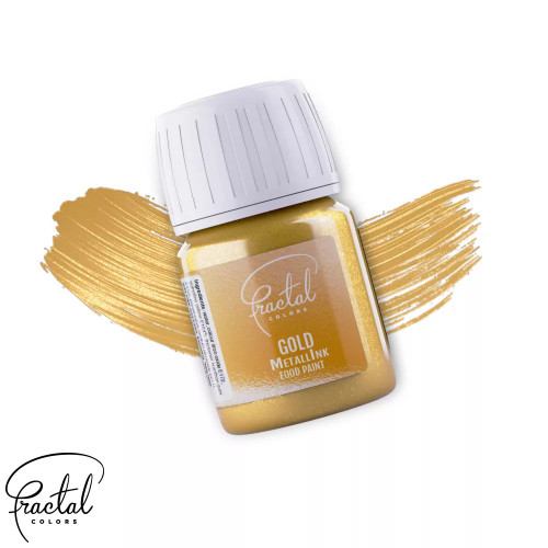 Vopsea alimentară metalică Gold Fractal Colors 30 ml