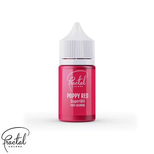 Colorant alimentar lichid liposolubil - Roșu (Poppy Red) - 30 gr. - Fractal Colors