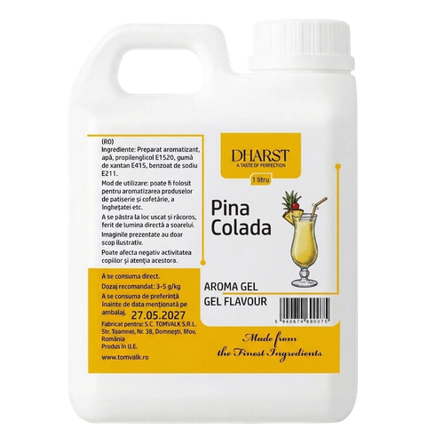 Produse pentru cofetarie, Aromă gel termostabilă – Piña Colada – Dharst – 1 L, tomvalk.ro