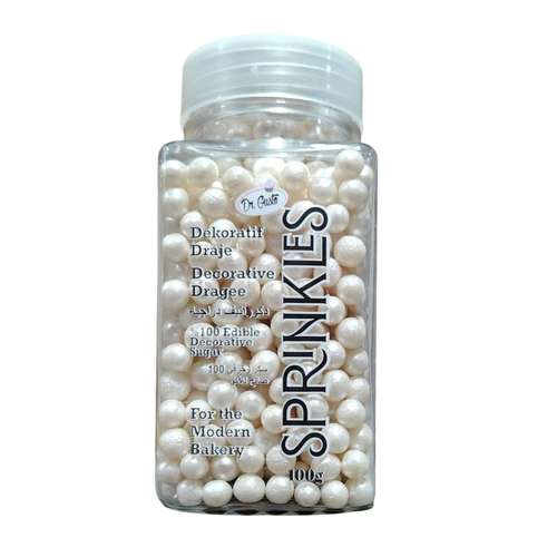 Perle comestibile din zahăr 4 mm alb sidefat Dr. Gusto 100 g