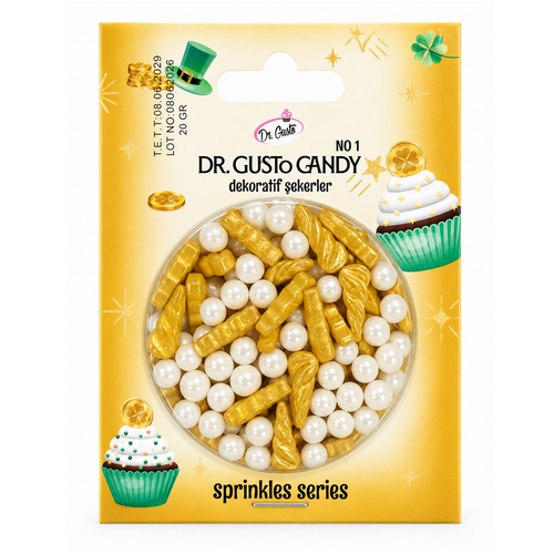 Botez, Mix Decor Comestibil Unicorn Alb & Auriu – Dr. Gusto – 20 g, tomvalk.ro