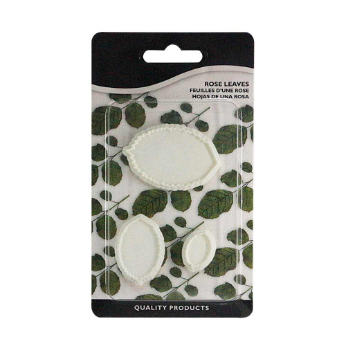 Set de 3 decupatoare din plastic pentru frunze de trandafir în trei dimensiuni