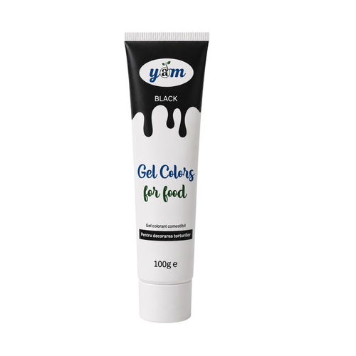 Colorant alimentar gel negru Yam 100 g pentru cofetărie și decorarea deserturilor