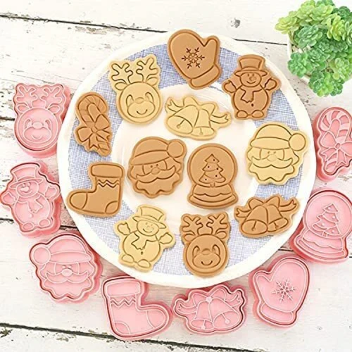 Set 8 decupatoare modele Crăciun pentru biscuiți, fondant și pastă de zahăr