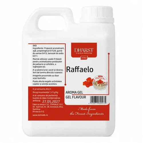Esente prajituri si arome cofetarie, Aromă gel termostabilă – Raffaello – Dharst – 4 L, tomvalk.ro