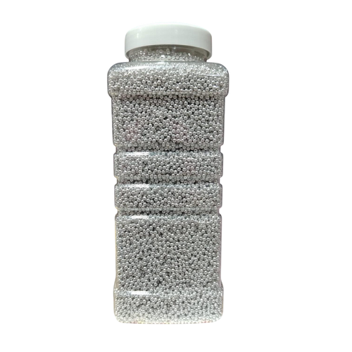 Decor tort, Perle din zahar 1 mm - ARGINTIU - 1 kg, tomvalk.ro