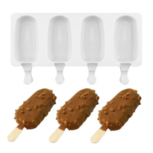 Produse pentru cofetarie, Forma de silicon pentru inghetata CLASIC cu 4 cavitati, tomvalk.ro