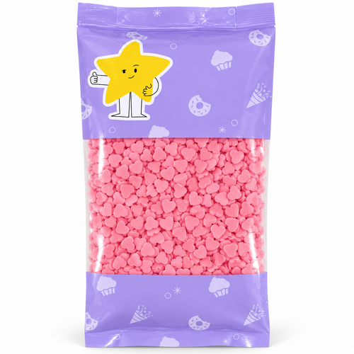 Produse pentru cofetarie, Sprinkles inimi mici roz – Dobryk – 1 kg, tomvalk.ro