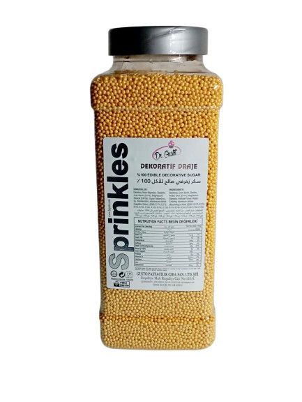 Produse pentru cofetarie, Perle decorative aurii – 1 mm – Dr. Gusto – 1 kg, tomvalk.ro