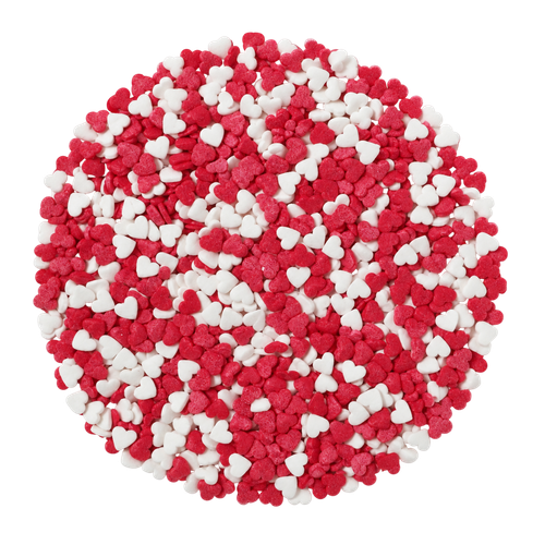 Produse pentru cofetarie, Sprinkles Inimi nr.5 – Roșu și alb – Dobryk – 1 kg, tomvalk.ro