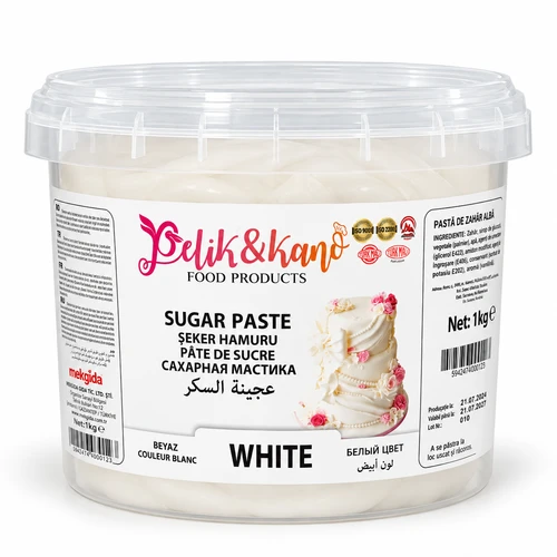 Ingrediente pentru cofetarie, Pastă de zahăr albă – Pelikano – 1 kg, tomvalk.ro
