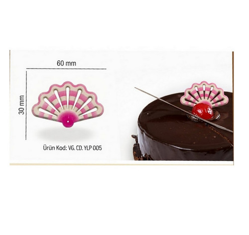 Decoratiuni din ciocolata - Evantai alb/roz - cutie 200 buc