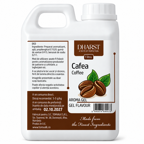 Arome și esențe pentru cofetărie, Aromă gel termostabilă Cafea – Dharst – 1 L, tomvalk.ro