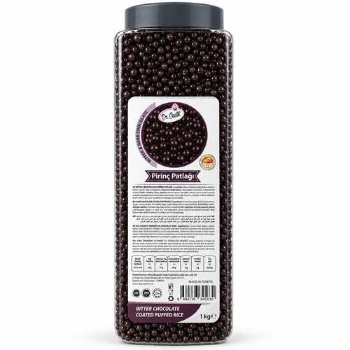 Produse pentru cofetarie, Perle din orez expandat 4 mm – Ciocolată neagră – Dr. Gusto – 1 kg, tomvalk.ro