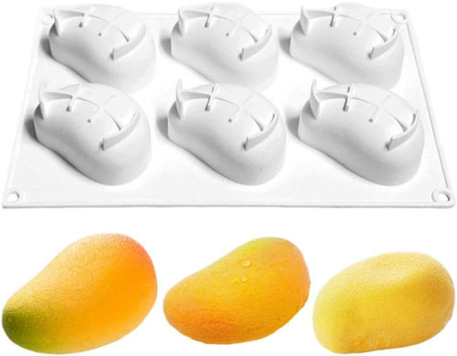 Forme pentru brioșe și prăjituri, Formă din silicon Mango cu 6 cavități – 28 x 17 cm, tomvalk.ro