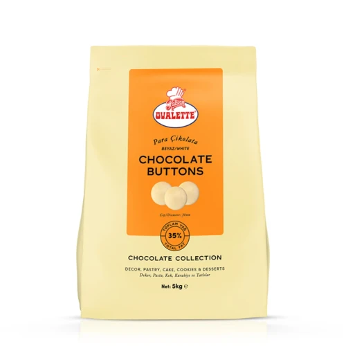 Produse pentru cofetarie, Ciocolată albă – Bănuți – Ovalette – 1 kg, tomvalk.ro