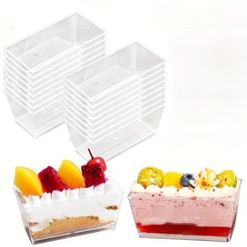 Produse pentru cofetarie, Set 25 cupe pentru desert, transparente, 130 ml (10 x 5 x 4,5 cm) – Dharst, tomvalk.ro