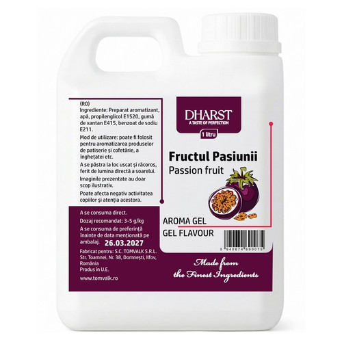 Aromă gel termostabilă Fructul pasiunii Dharst – 1 L