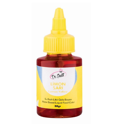 Colorant alimentar lichid pe baza de apa - Dr. Gusto - GALBEN LEMON - 60 gr