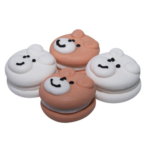 Decoratiuni comestibile din zahar - set Macarons Ursuleti
