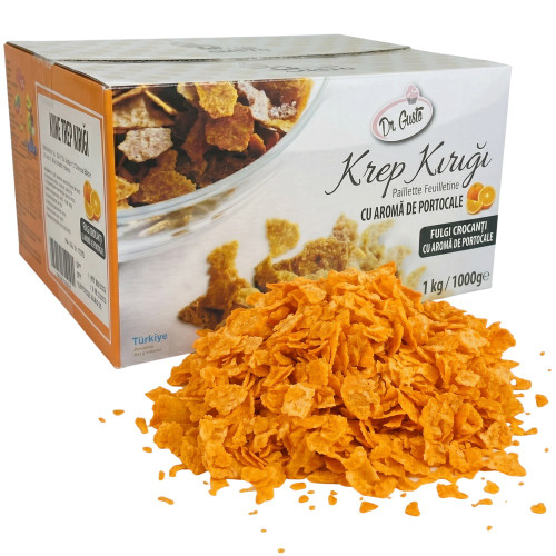 Fulgi crocanți / Paillet Feuilletine cu aromă de portocale, 1kg  Dr. Gusto