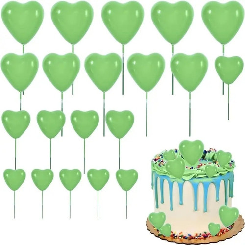 Set decor tort - 20 inimi - Verde pastel