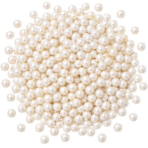 Perle decorative alb sidefat – 4 mm – Dobryk – 1 kg