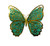 Set 12 decoratiuni fluturi cu efect 3d - 3 dimensiuni - Auriu/Verde