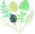 Pachet 7 frunze tropicale hartie
