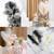Topper tort Pană cu fundiță  Alb & Negru, 23 cm  Decor elegant și minimalist pentru torturi deosebite