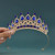 Coronita aurie din metal cu perle Albastre  15,5 cm  H 6,5 cm