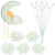 Decoratiuni comestibile din zahar - set Baby on the Moon - Argintiu