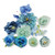 Set 10 flori pentru decor - Albastru - T090444