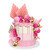 Set pentru ornat torturi - Roz-Auriu - T090385