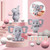 Set pentru ornat torturi - Baby elefant - Roz, 28 piese - T090590