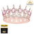Coronita aurie din metal cu perle roz deschis