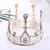 Coronita din metal cu perlute albe- 11,2 x 7.8 cm - T090512