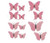 Set 12 decoratiuni fluturi - 3 dimensiuni - Roz Gliterat