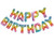 Balon folie 35cm - Set litere Happy Birthday, curcubeu