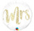 Balon folie 45 cm - Rotund Mrs, alb-auriu