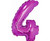Balon folie 35 cm - Cifra 4, Roz