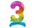 Balon folie decorativ 74 cm - cifra 3, curcubeu