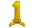 Balon folie decorativ 74 cm - cifra 1, auriu