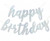 Banner Happy Birthday  argintiu gliterat