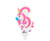 Lumanare tort cifra 6, unicorn