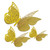Set 12 decoratiuni fluturi cu efect 3d - 3 dimensiuni - T090184 - Auriu