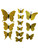 Set 12 decoratiuni fluturi - 3 dimensiuni - T090183 - Auriu Gliterat