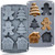 Forma de silicon cu 3 modele de Craciun - 6 alveole - T10097
