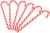 Pachet 6 betisoare decorative Craciun, plastic, rosu si alb, 22 cm